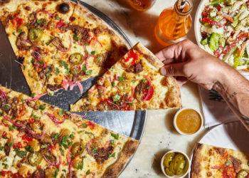 Cooked Persian Food Inside a Flatiron Pizzeria